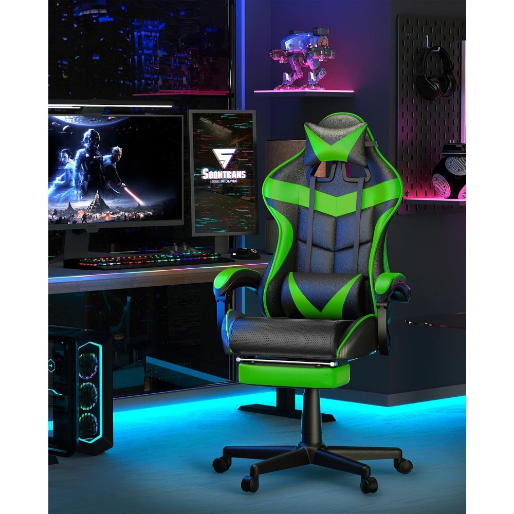 كرسي ألعاب مريح مع مسند للقدمي - مراجعة Gaming Accessories Stand وسعره