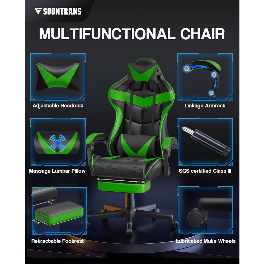 كرسي ألعاب مريح مع مسند للقدمي - مراجعة Gaming Accessories Stand وسعره